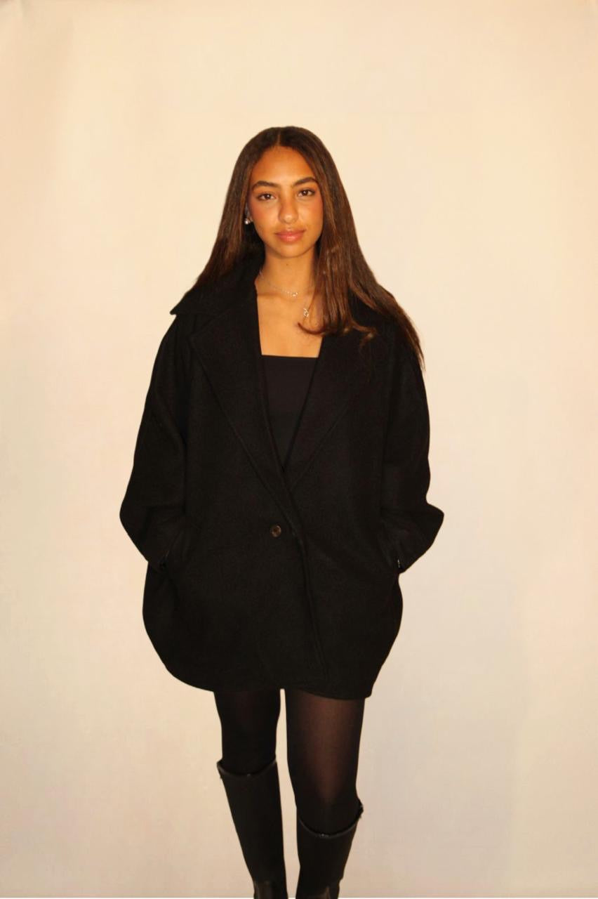 The oversized coat in black