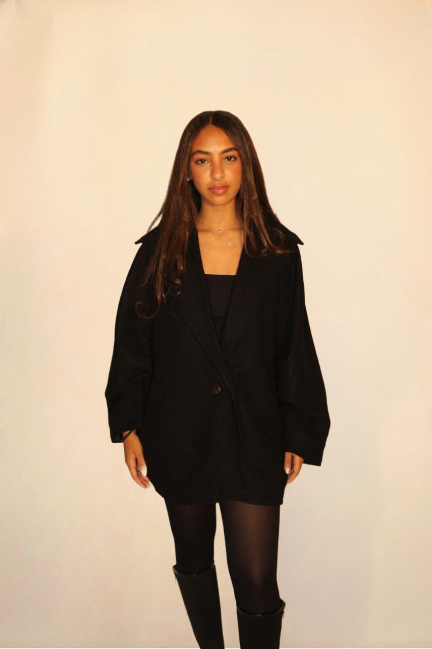 The oversized coat in black